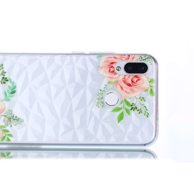 Skal Huawei P Smart Plus Mobilskal Diamantstruktur Och Blommor