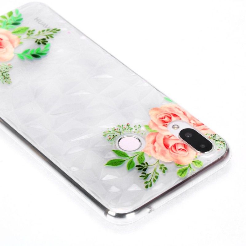 Skal Huawei P Smart Plus Mobilskal Diamantstruktur Och Blommor