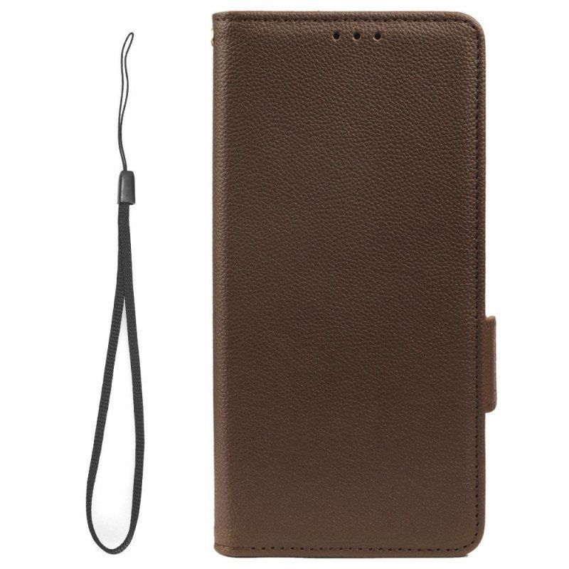 Folio-fodral Samsung Galaxy A14 / A14 5G Med Kedjar Strappy Litchi Läder Style