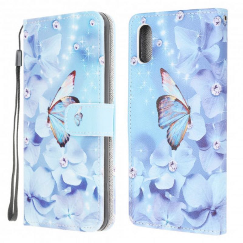 Fodral För Samsung Galaxy Xcover 5 Diamond Strappy Butterflies