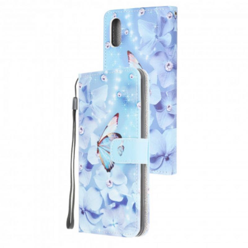 Fodral För Samsung Galaxy Xcover 5 Diamond Strappy Butterflies