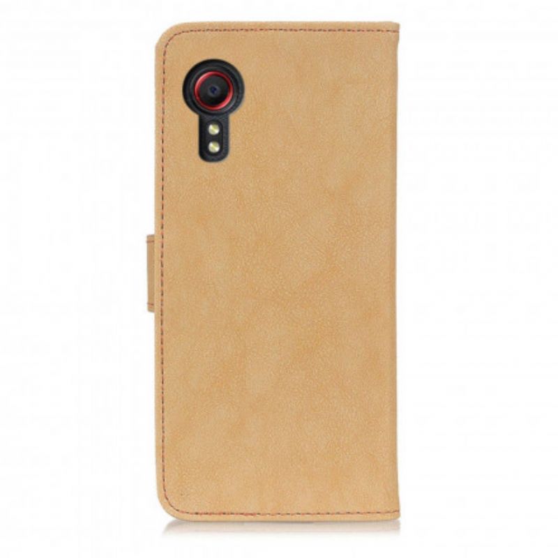 Fodral Samsung Galaxy Xcover 5 Faux Leather Split Retro Khazneh