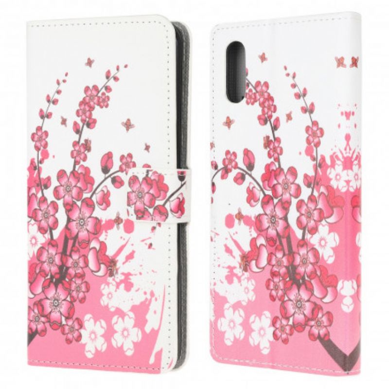 Läderfodral Samsung Galaxy Xcover 5 Telefonfodral Tropiska Blommor