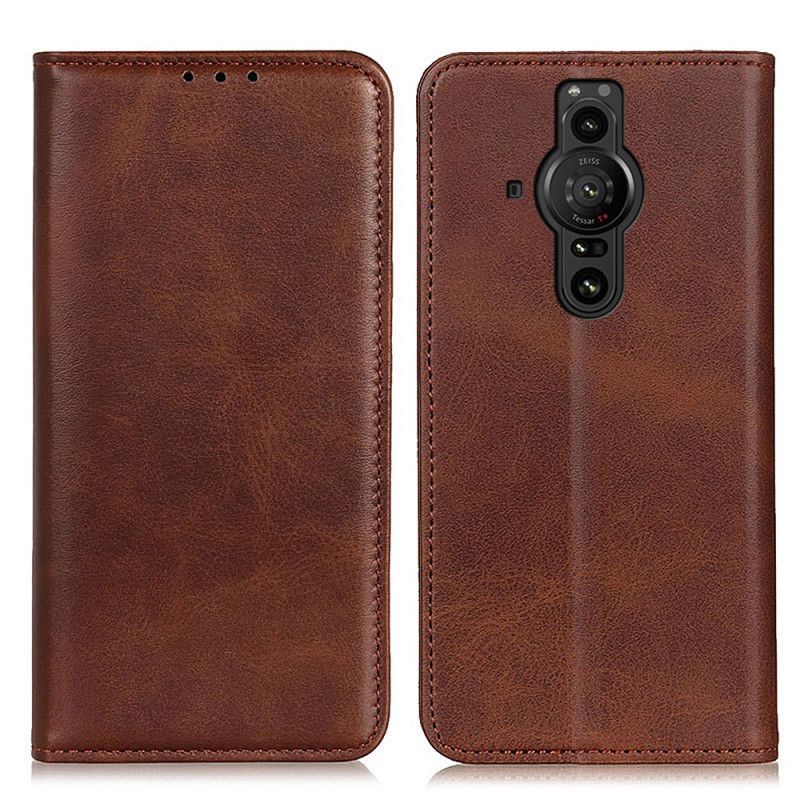 Folio-fodral Sony Xperia Pro-i Telefonfodral Split Leather Elegance