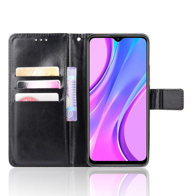 Fodral för Xiaomi Redmi 9 Svart Flashigt Konstläder