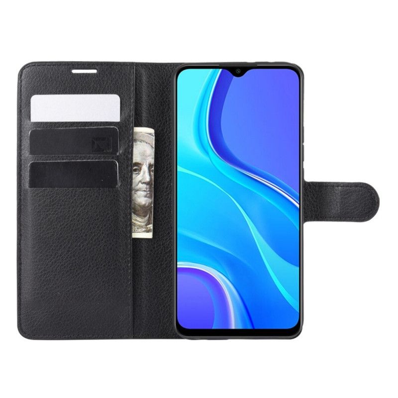 Fodral Xiaomi Redmi 9 Svart Klassiskt Konstläder