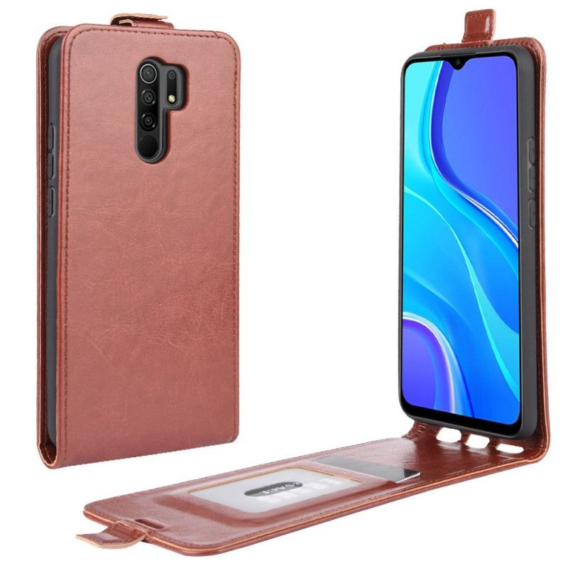 Fodral Xiaomi Redmi 9 Svart Vikbar Lädereffekt