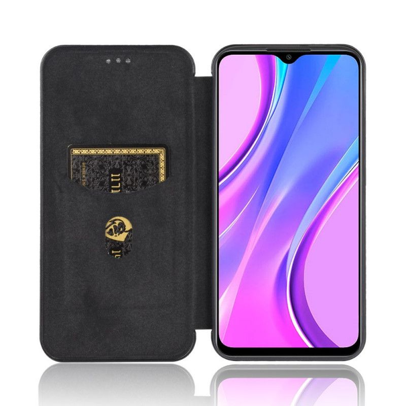 Folio-fodral Xiaomi Redmi 9 Svart Färgad Kolsilikon