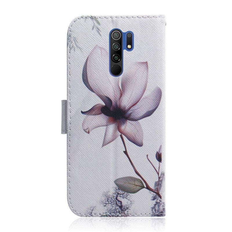 Läderfodral Xiaomi Redmi 9 Mobilskal Gammal Rosblomma