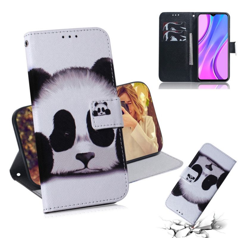 Läderfodral Xiaomi Redmi 9 Mobilskal Panda Ansikte