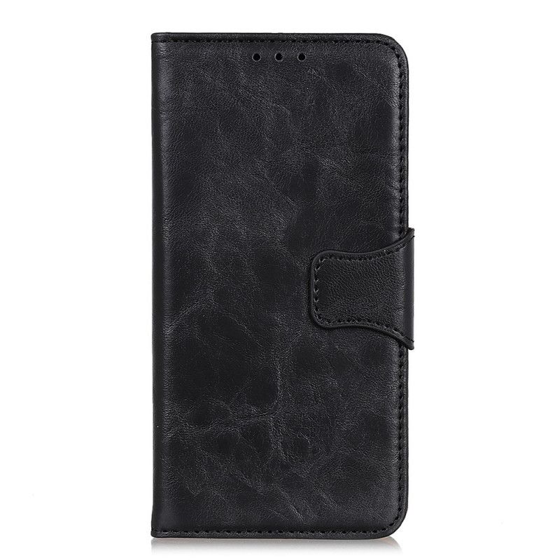 Läderfodral Xiaomi Redmi 9 Svart Delat Läder Reversibelt Lås