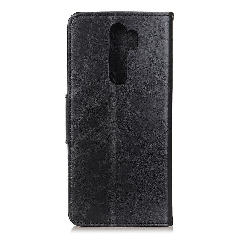 Läderfodral Xiaomi Redmi 9 Svart Delat Läder Reversibelt Lås