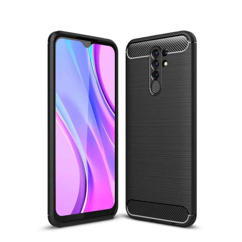 Skal för Xiaomi Redmi 9 Svart Borstad Kolfiber