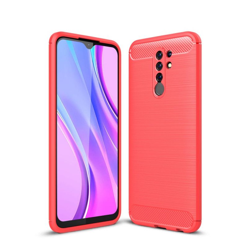 Skal för Xiaomi Redmi 9 Svart Borstad Kolfiber