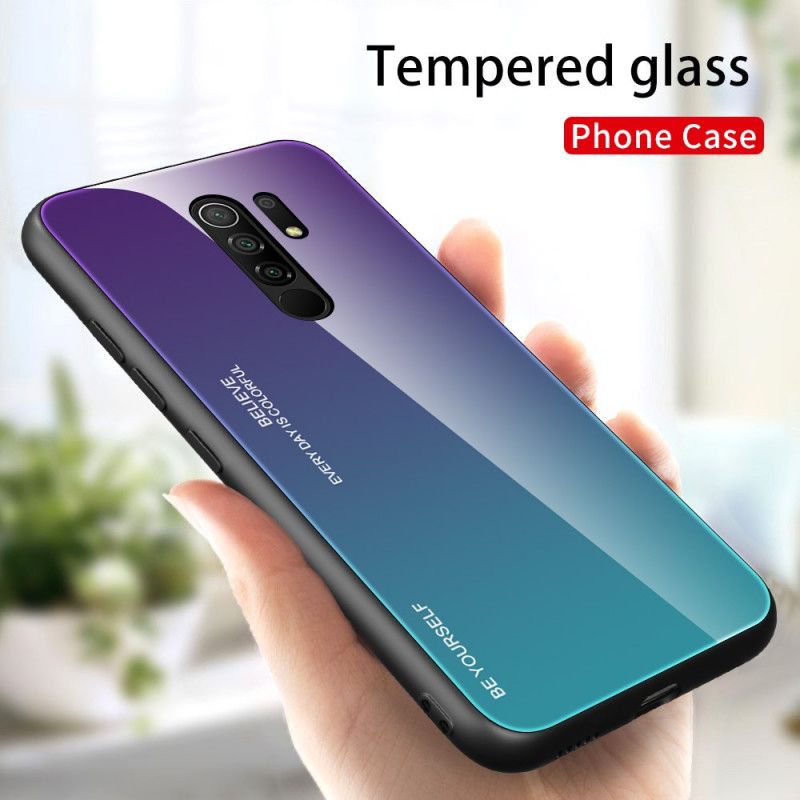 Skal Xiaomi Redmi 9 Röd Var Dig Själv Härdat Glas