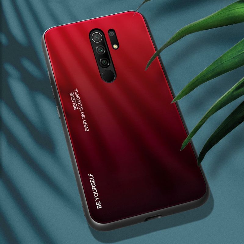 Skal Xiaomi Redmi 9 Röd Var Dig Själv Härdat Glas