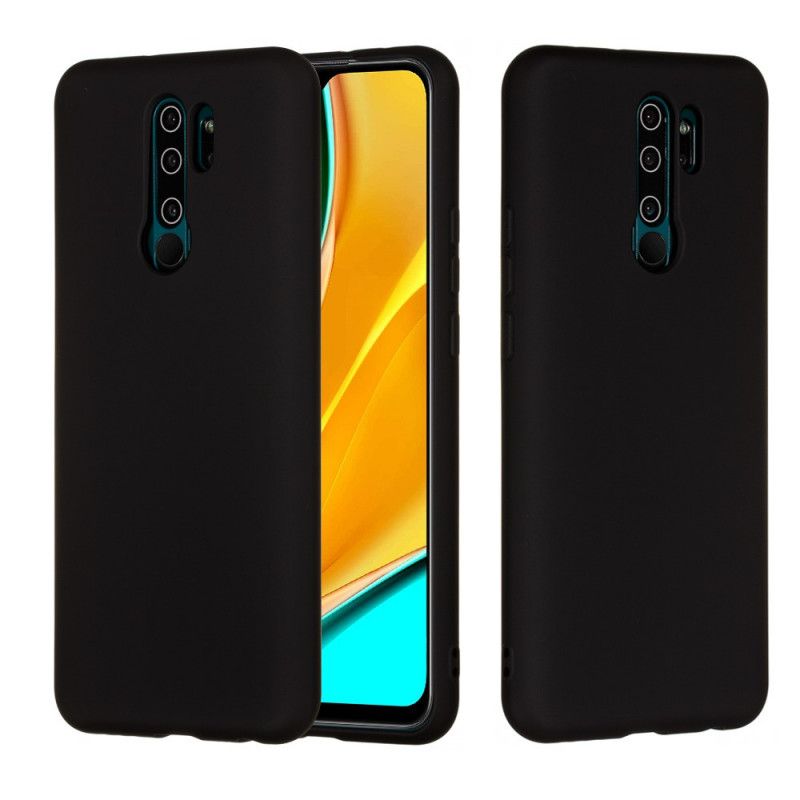 Skal Xiaomi Redmi 9 Svart Flytande Silikon Med Rem