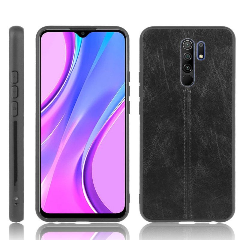 Skal Xiaomi Redmi 9 Svart Sydd Lädereffekt