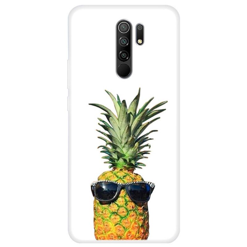 Skal Xiaomi Redmi 9 Transparent Ananas Med Glasögon