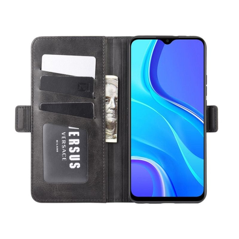 Skyddsfodral Xiaomi Redmi 9 Svart Dubbel Klaff