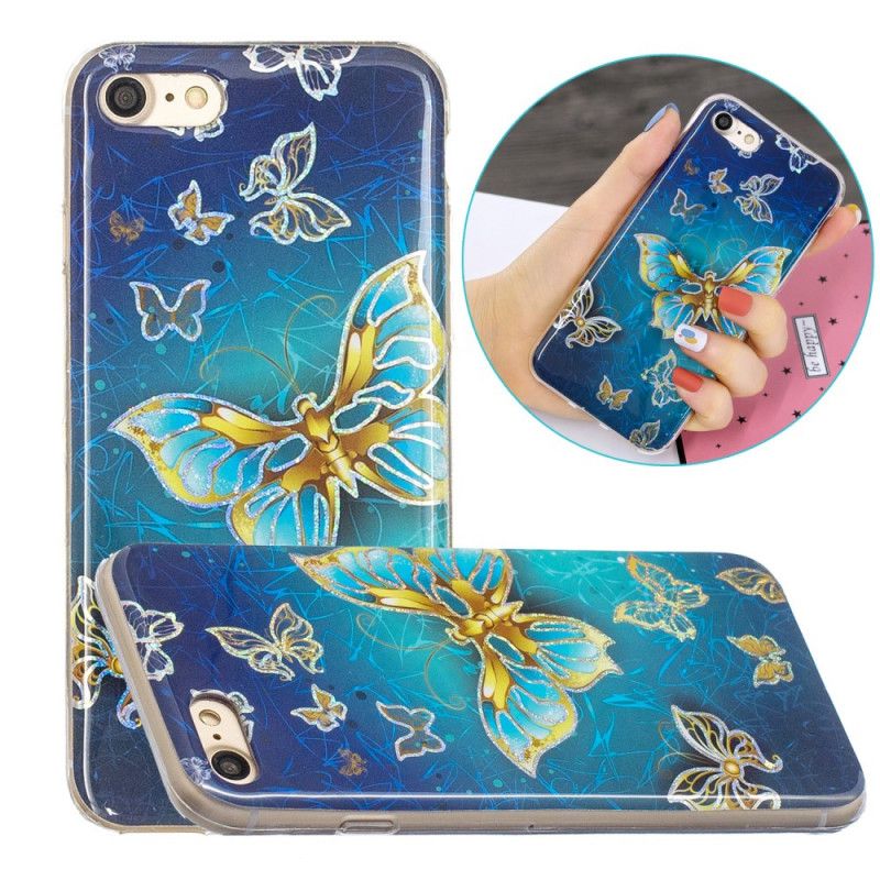 Skal iPhone 7 / 8 / SE 2 Glitterdesignfjärilar