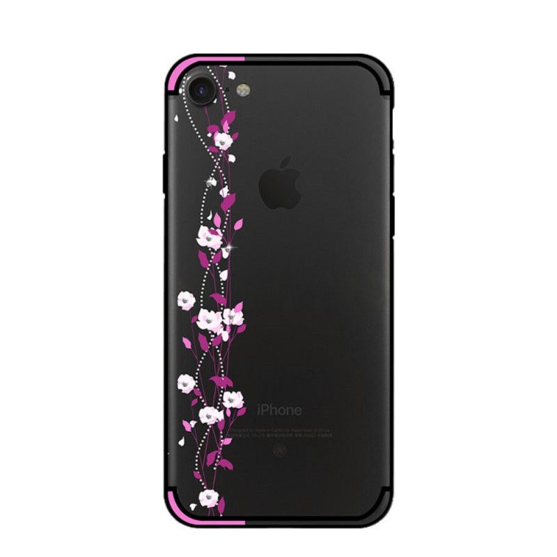 Skal iPhone 7 / 8 / SE 2 Gul Blommor Och Strass Nxe