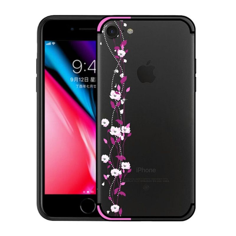 Skal iPhone 7 / 8 / SE 2 Gul Blommor Och Strass Nxe