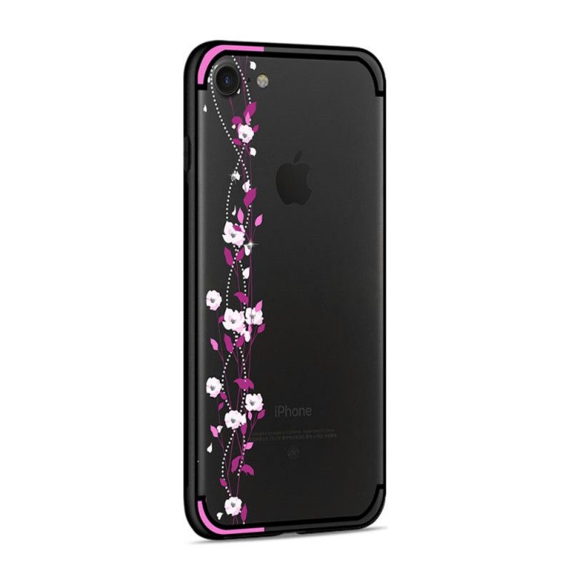 Skal iPhone 7 / 8 / SE 2 Gul Blommor Och Strass Nxe