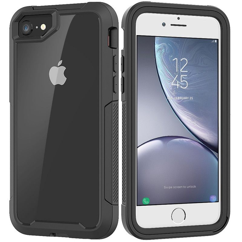 Skal iPhone 7 / 8 / SE 2 Svart Genomskinliga Hybridstötfångarkanter