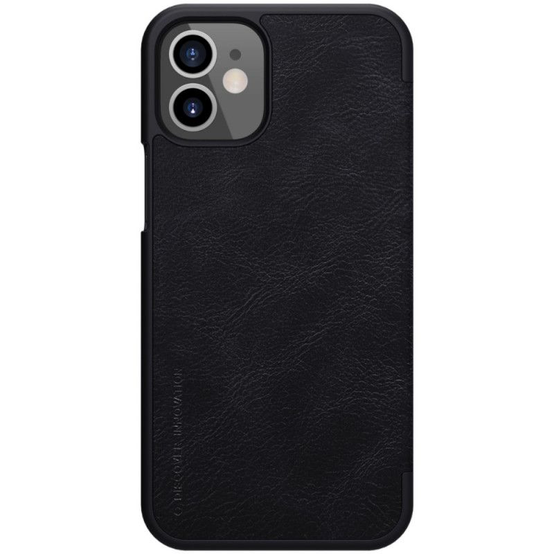 Folio-fodral iPhone 12 Mini Svart Nillkin Qin-Serien