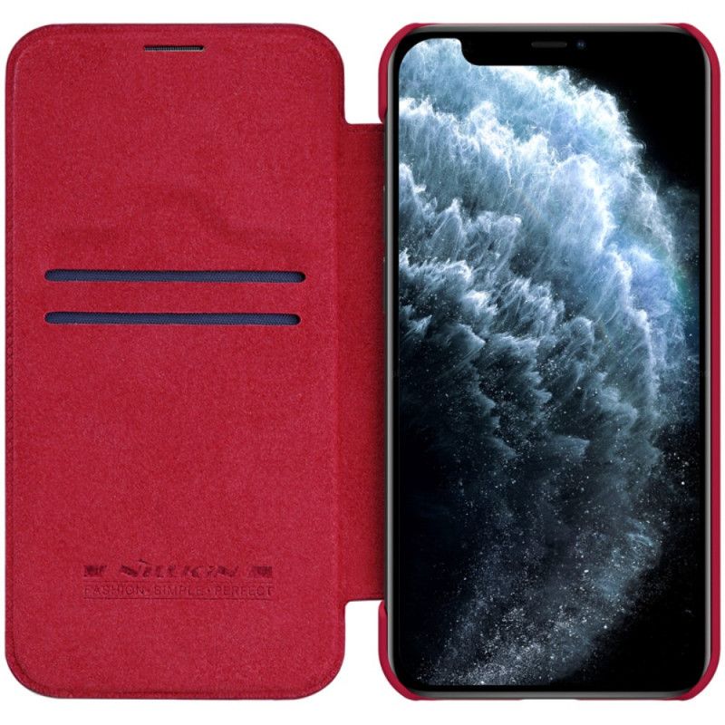 Folio-fodral iPhone 12 Mini Svart Nillkin Qin-Serien