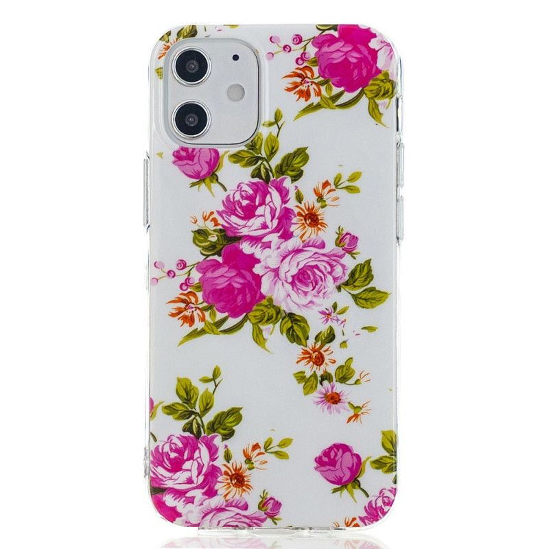 Skal iPhone 12 Mini Fluorescerande Frihetsblommor