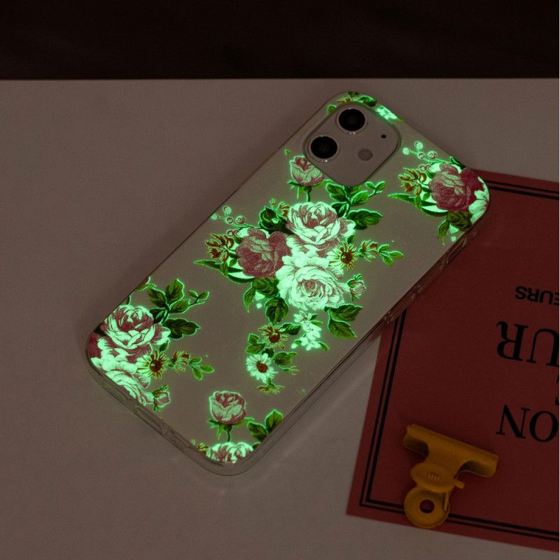 Skal iPhone 12 Mini Fluorescerande Frihetsblommor