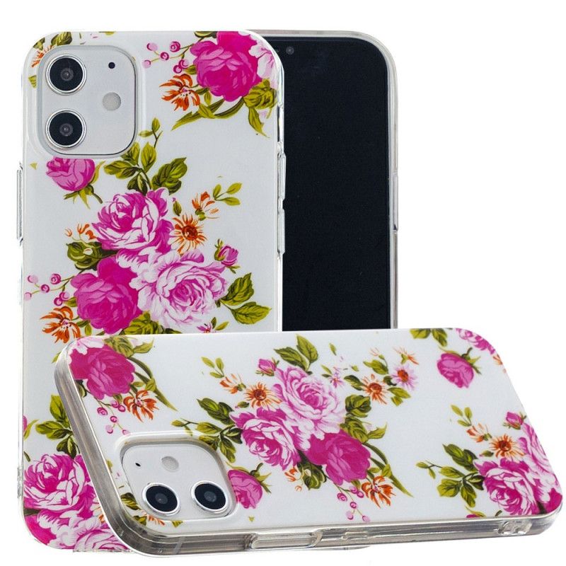 Skal iPhone 12 Mini Fluorescerande Frihetsblommor