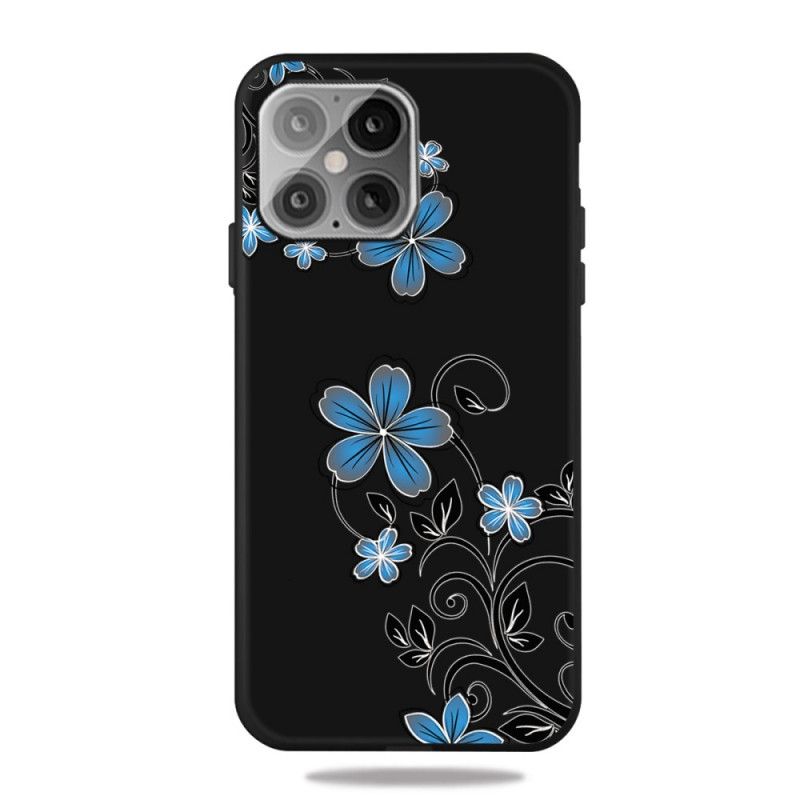 Skal iPhone 12 Mini Mobilskal Blå Blommor