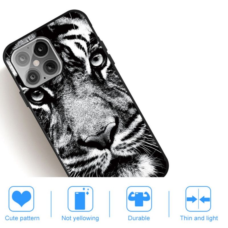 Skal iPhone 12 Mini Svartvit Tiger