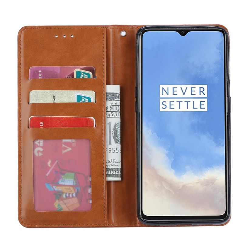 Folio-fodral OnePlus 7T Svart Korthållare I Konstläder