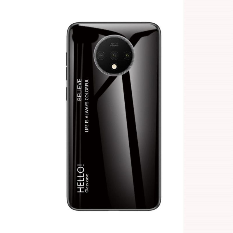 Skal för OnePlus 7T Vit Hej Härdat Glas