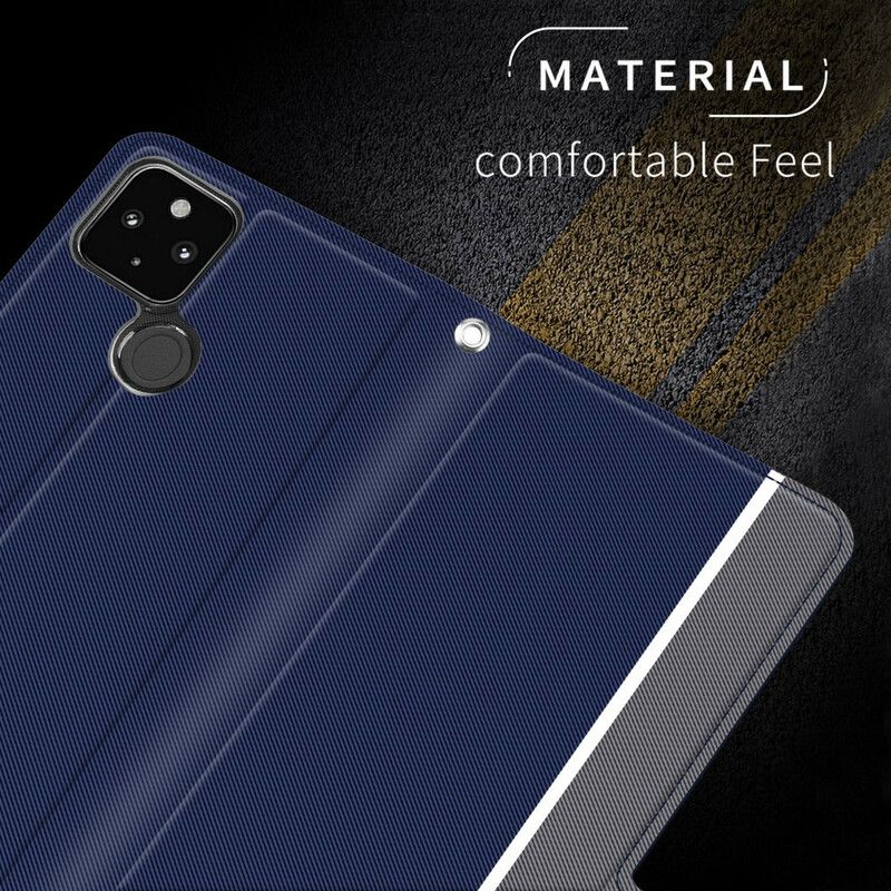 Läderfodral Google Pixel 5a 5g Telefonfodral Bicolor Baiyu-serien