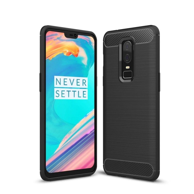 Skal OnePlus 6 Svart Borstad Kolfiber