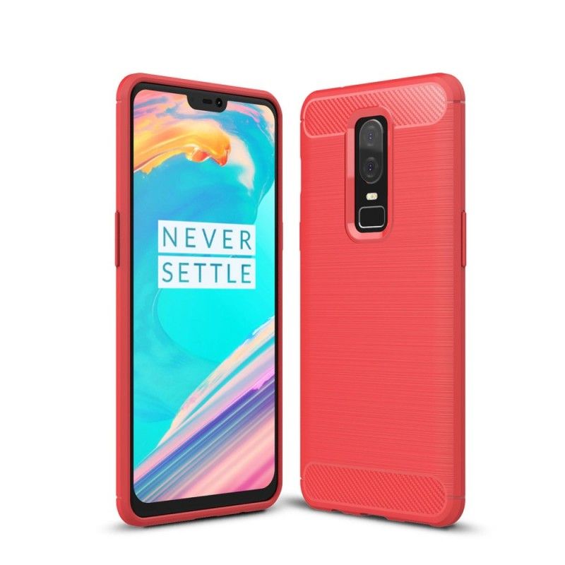 Skal OnePlus 6 Svart Borstad Kolfiber