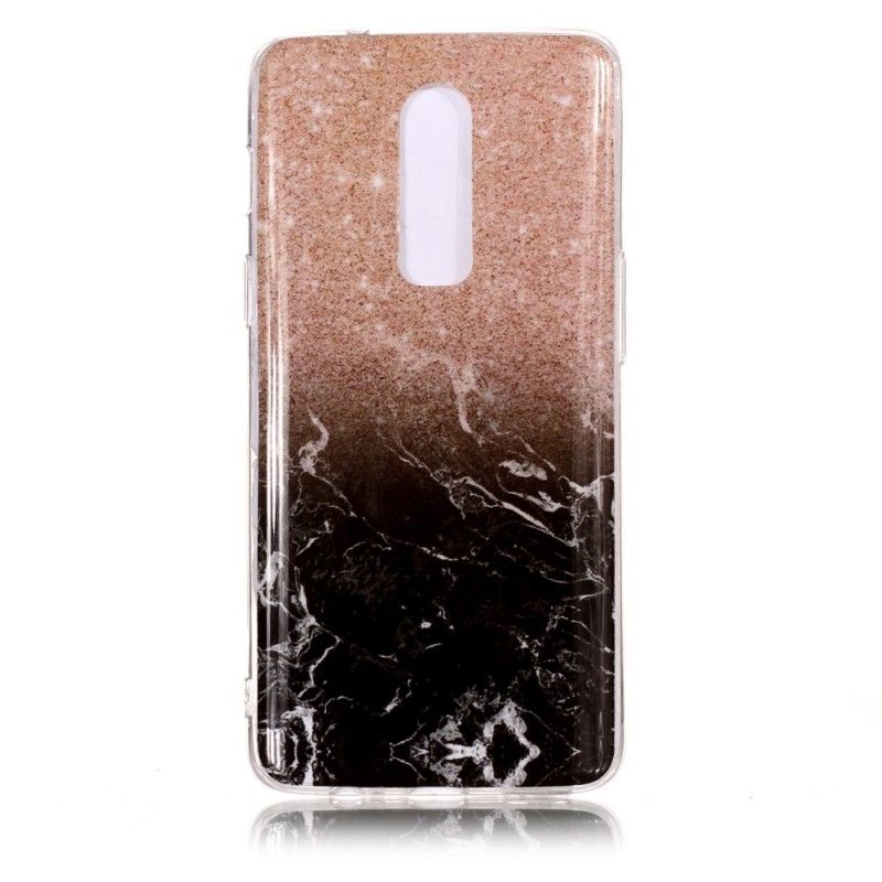 Skal OnePlus 6 Svart Glitter I Marmor