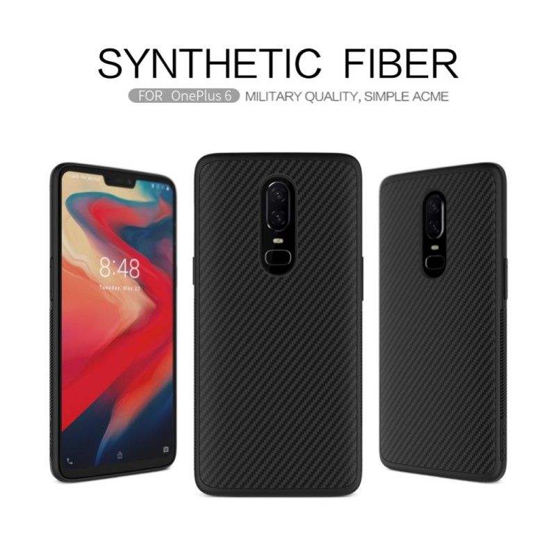 Skal OnePlus 6 Syntetfiber Och Magnetfolie