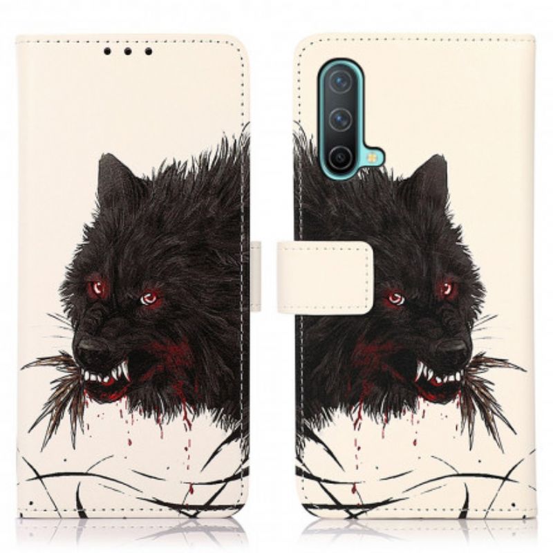 Läderfodral Oneplus Nord Ce 5g Telefonfodral Hungry Wolf