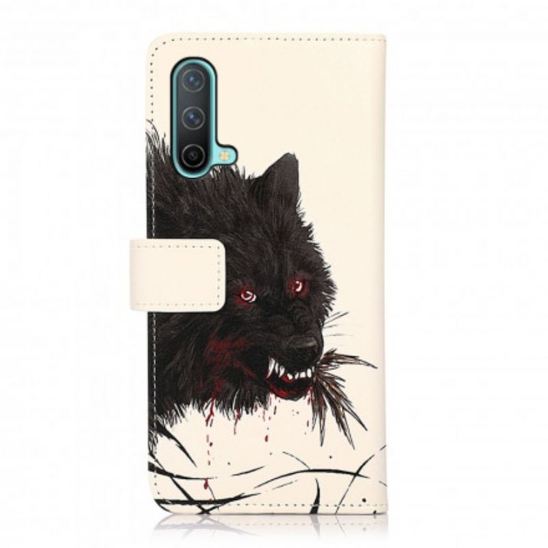 Läderfodral Oneplus Nord Ce 5g Telefonfodral Hungry Wolf