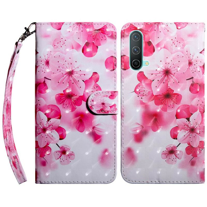 Läderfodral Oneplus Nord Ce 5g Telefonfodral Rosa Blommor