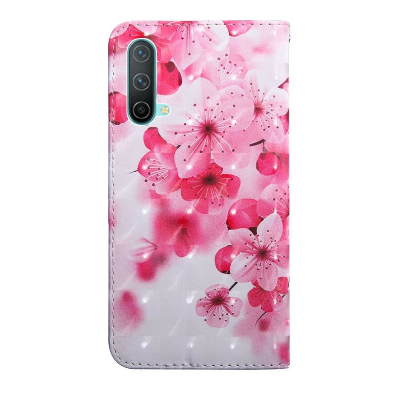 Läderfodral Oneplus Nord Ce 5g Telefonfodral Rosa Blommor