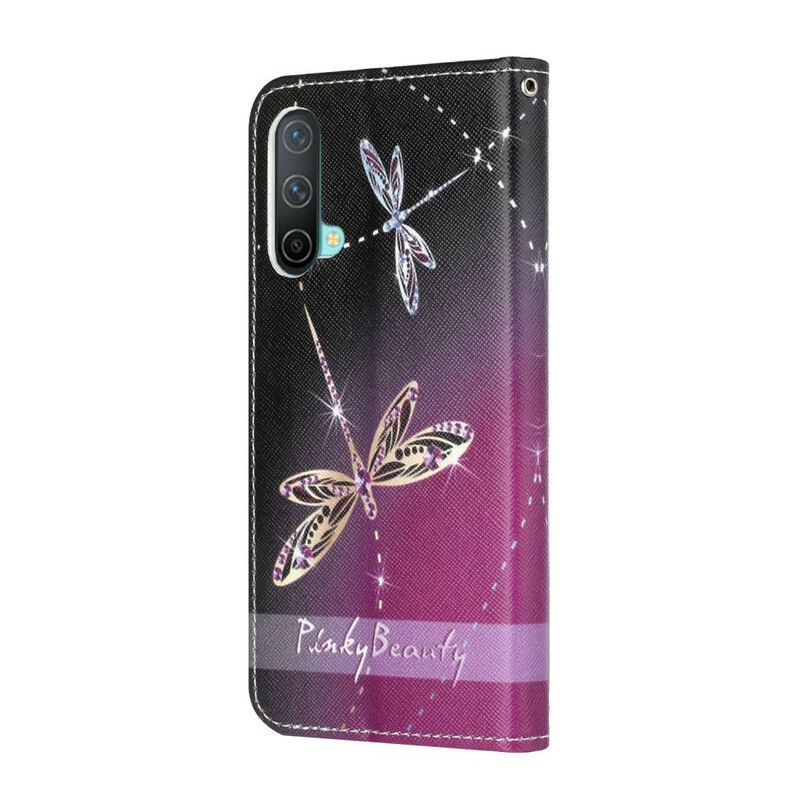 Läderfodral Oneplus Nord Ce 5g Telefonfodral Strappy Dragonflies