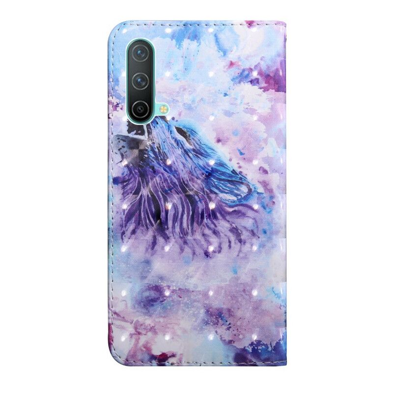 Läderfodral Oneplus Nord Ce 5g Telefonfodral Wolf Watercolor