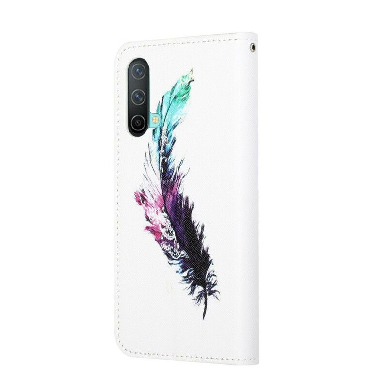 Läderskal Fodral Oneplus Nord Ce 5g Strap Feather